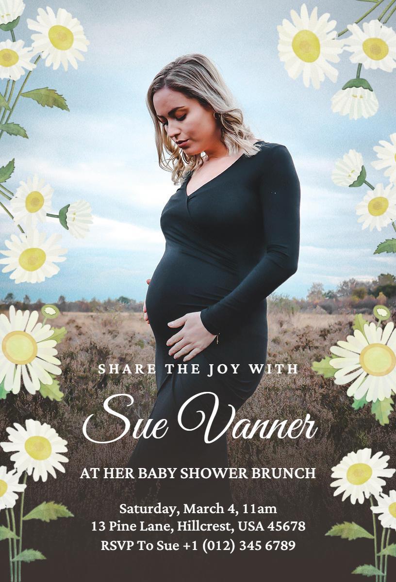 Charming Floral Brunch Celebration Baby Shower Invitation Template