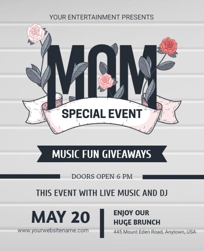 Charming Floral Celebration Brunch Event Poster Template