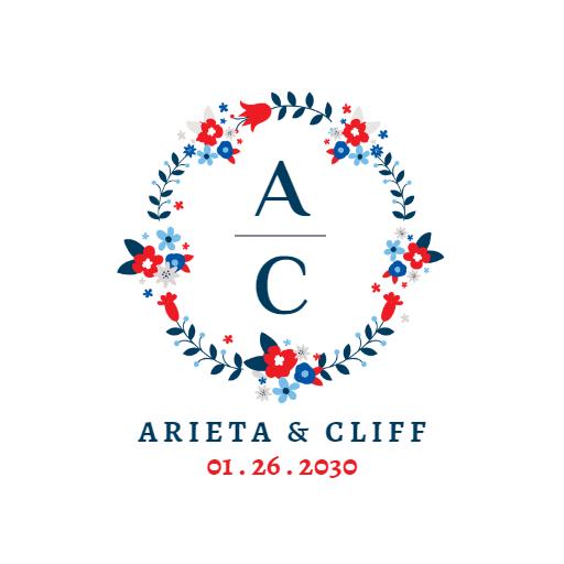 Charming Floral Design for Romantic Wedding Celebration Logo Template