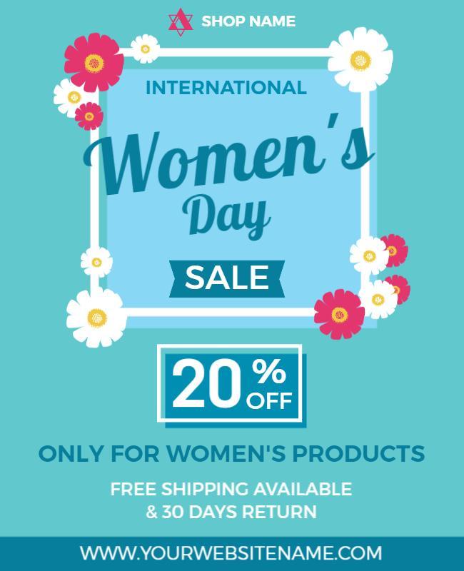 Charming Floral Design for Women's Day Sale Poster Template