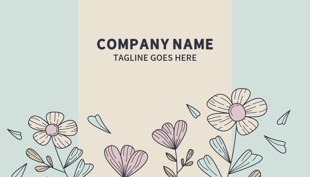 Charming Floral Design Green and Pink Florist Business Card Template
