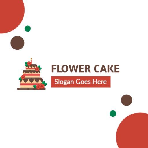 Charming Floral Design Representing Delicious Cake Logo Template