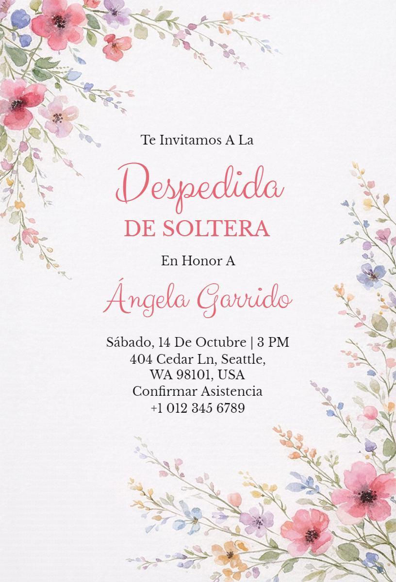 Charming Floral Elegant Bridal Shower Celebration Invitation Template