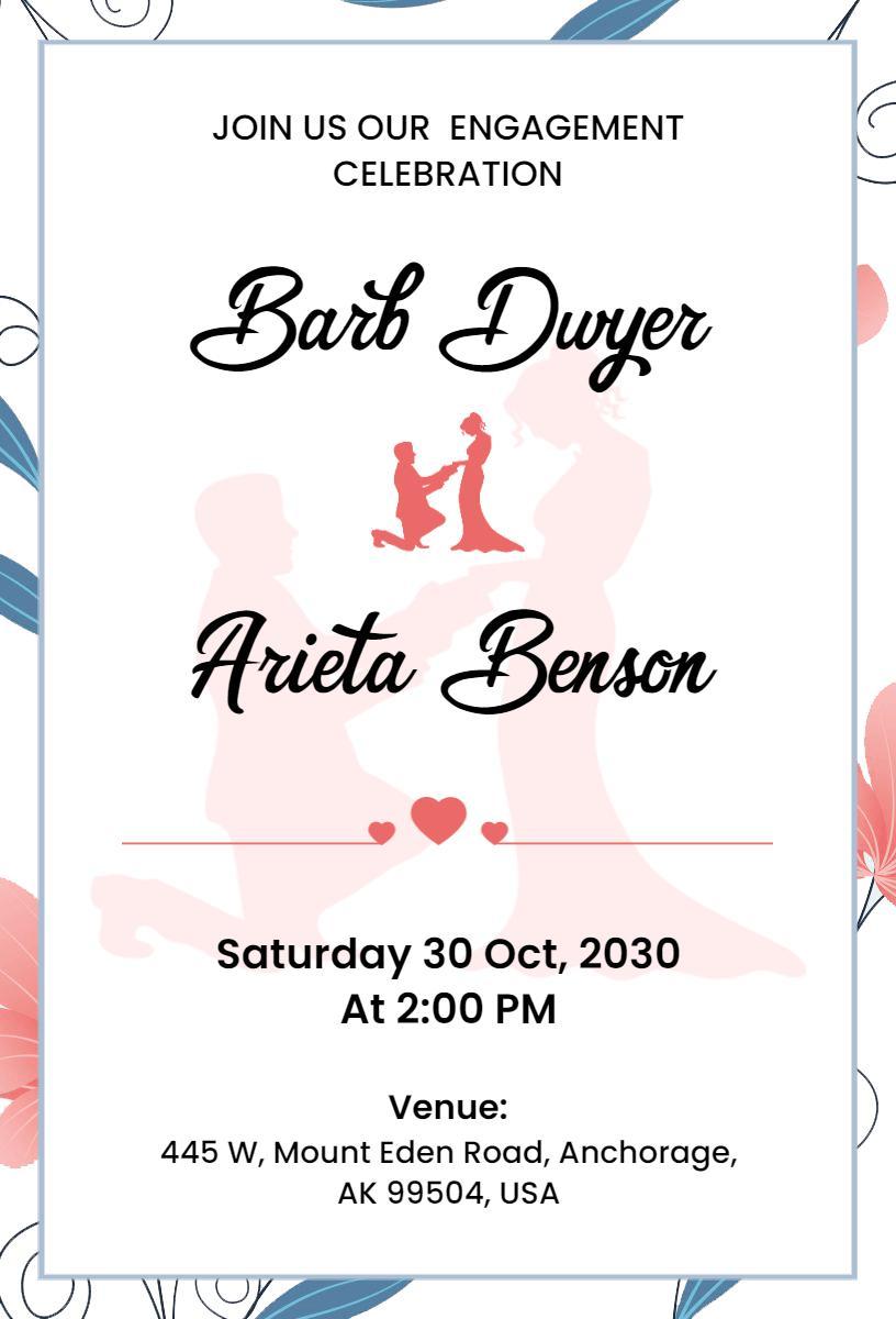 Charming Floral Engagement Celebration Invitation Template