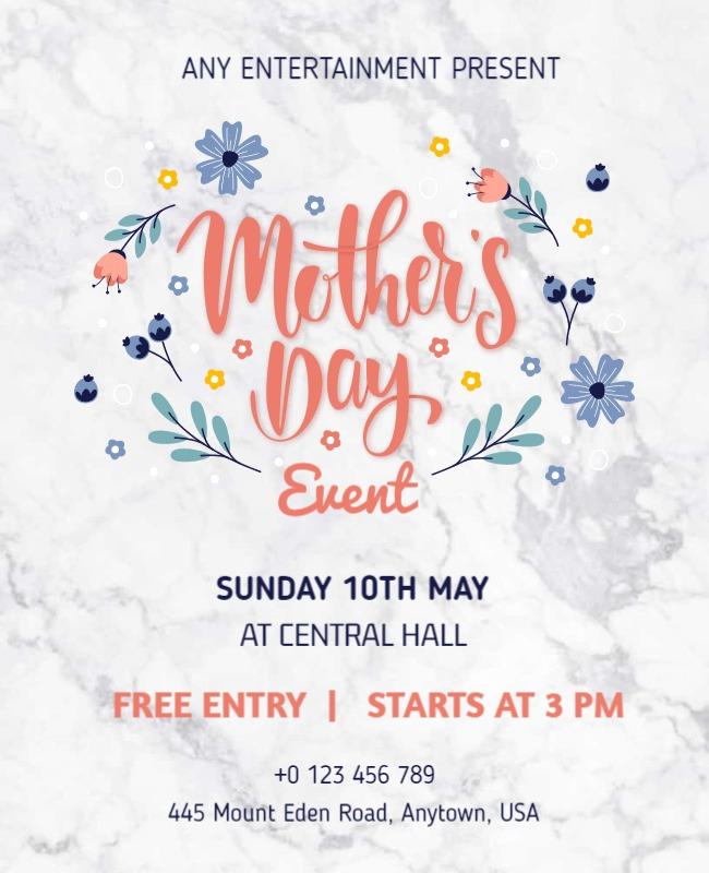 Charming Floral Mother's Day Celebration Event Poster Template