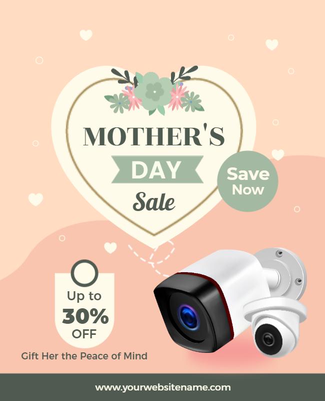 Charming Floral Mother's Day Sale Security Camera Poster Template