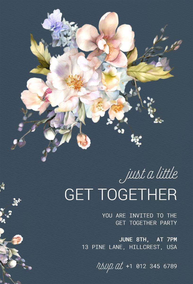 Charming Floral Spring Get Together Celebration Invitation Template