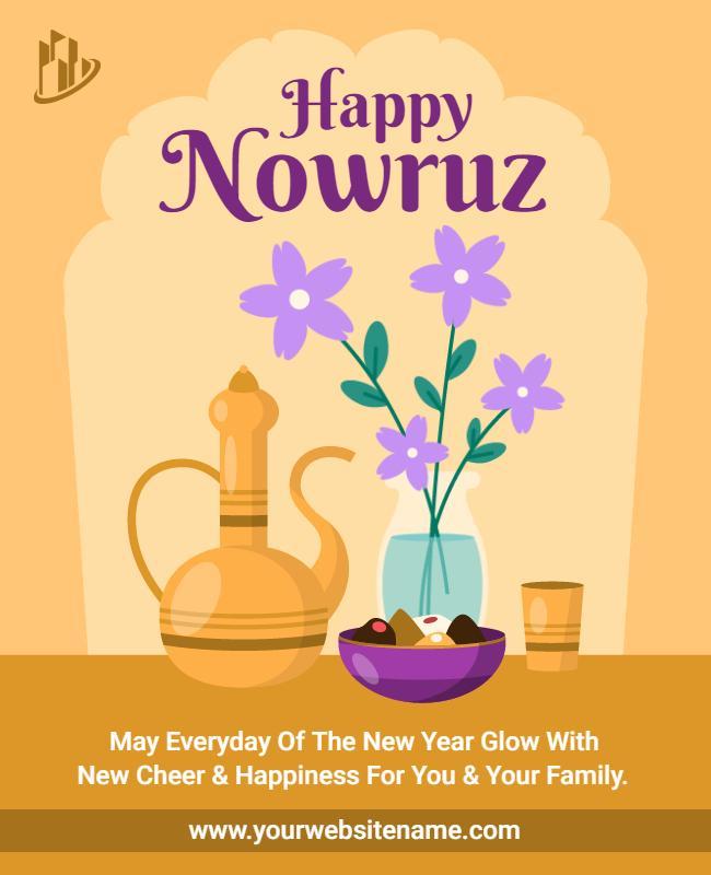 Charming Floral Spring Nowruz Celebration Poster Template