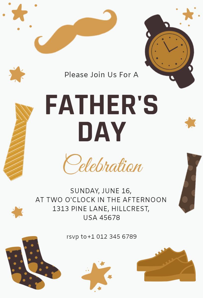 Charming Fun Father's Day Celebration Invitation Template