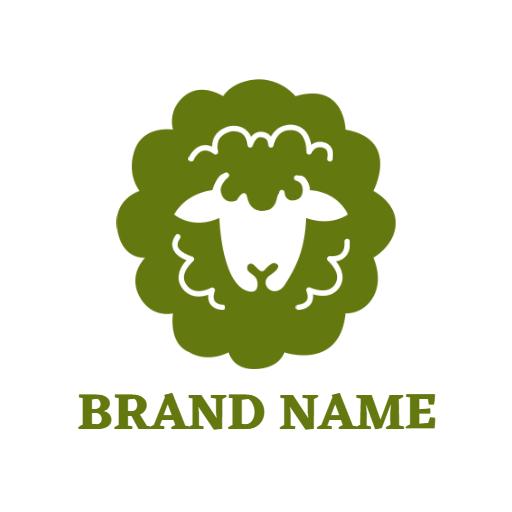 Charming Green Sheep Illustration for Animal Branding Logo Template