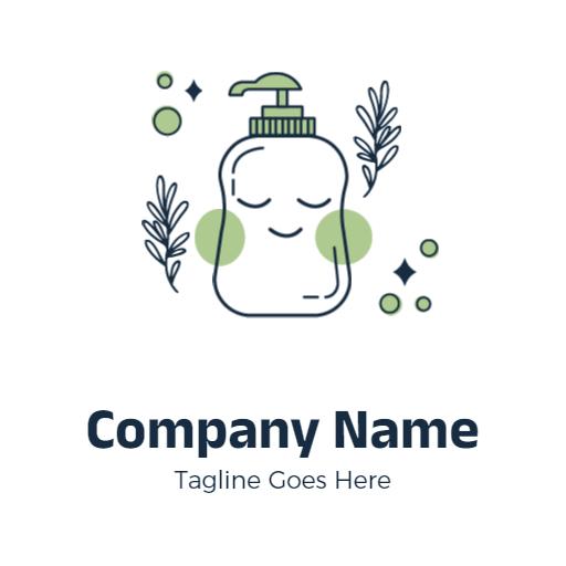 Charming Green Soap Bottle Design with Natural Elements Logo Template