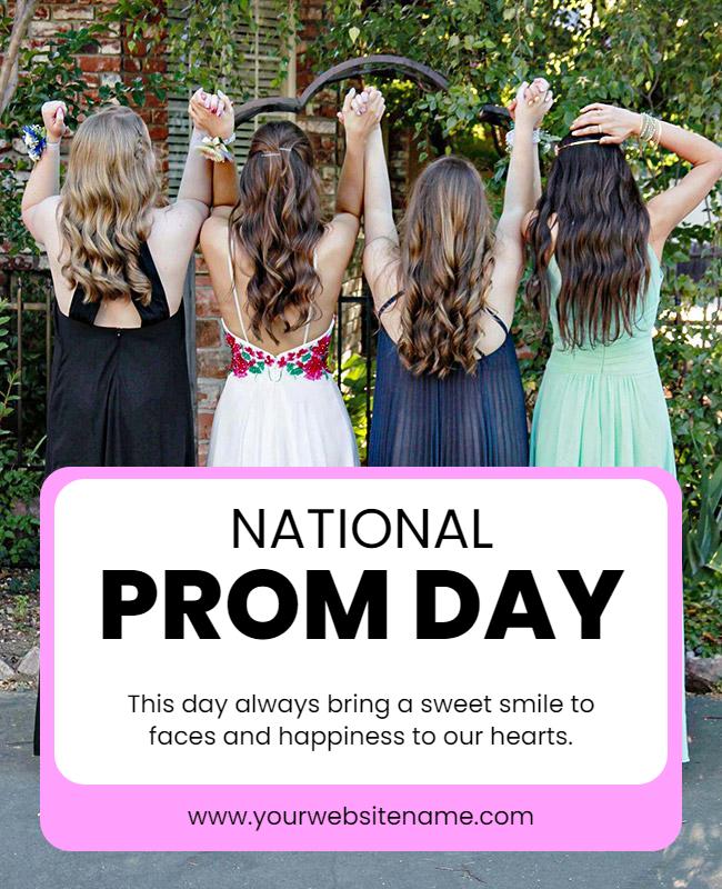 Charming Group Celebration for National Prom Day Poster Template