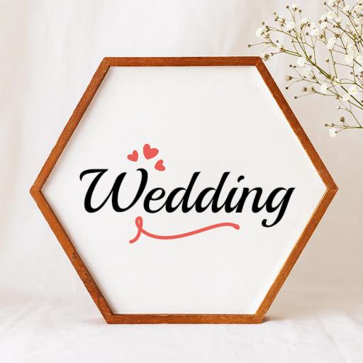 Charming Handwritten Wedding Theme with Romantic Hearts Logo Template