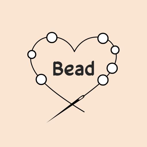 Charming Heart Design Featuring Colorful Bead Art Logo Template