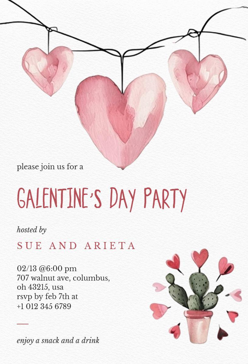 Charming Hearts Galentine's Day Celebration Invitation Template