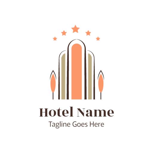 Charming Hotel Design with Elegant Star Accents Logo Template