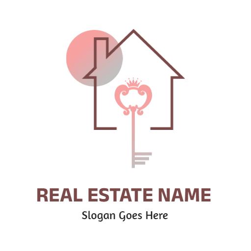 Charming House and Key Design Symbolizing Real Estate Logo Template