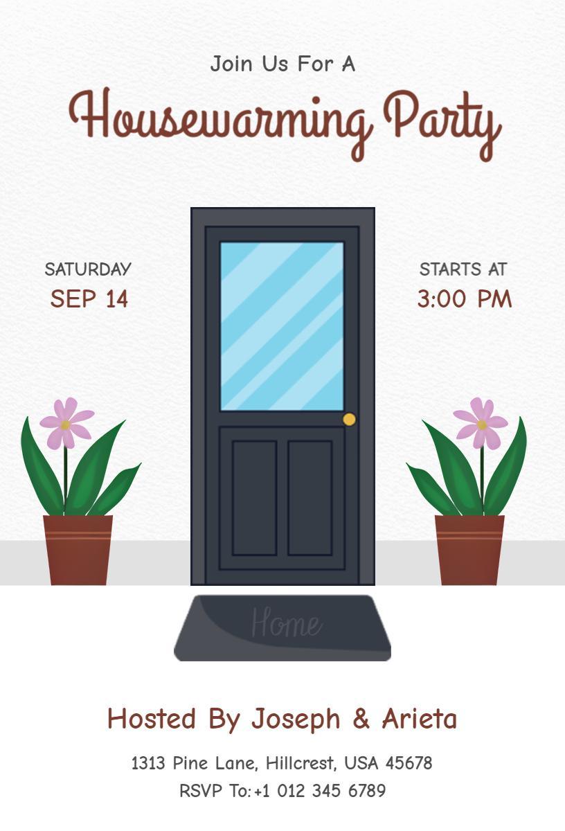 Charming Housewarming Celebration New Home Gathering Invitation Template