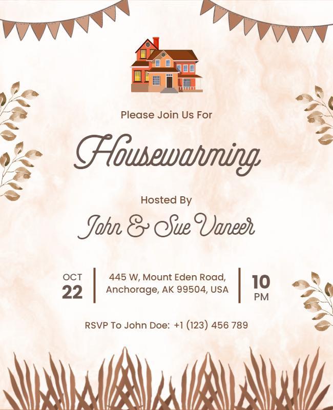 Charming Housewarming Invitation Flyer Template