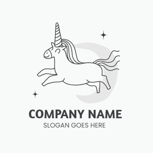 Charming Illustrated Unicorn Design for Magical Themes Logo Template