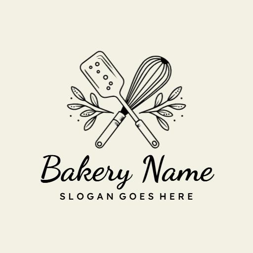 Charming Kitchen Utensils for Your Cozy Bakery Logo Template