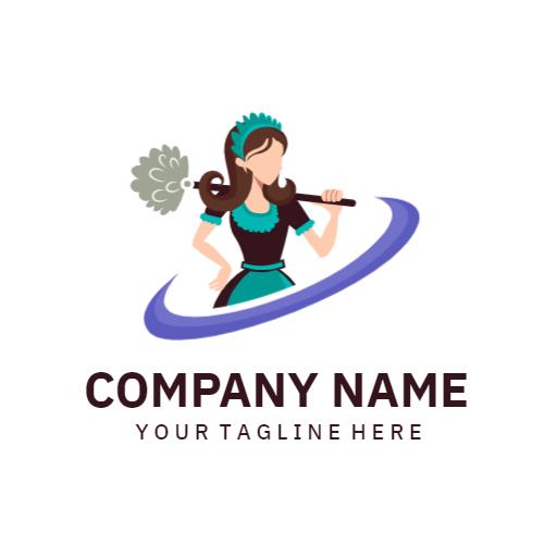 Charming Maid Cleaning Services with Spirited Design Logo Template