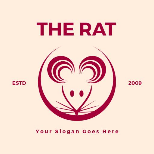 Charming Maroon Rat Design Showcasing Playful Features Logo Template