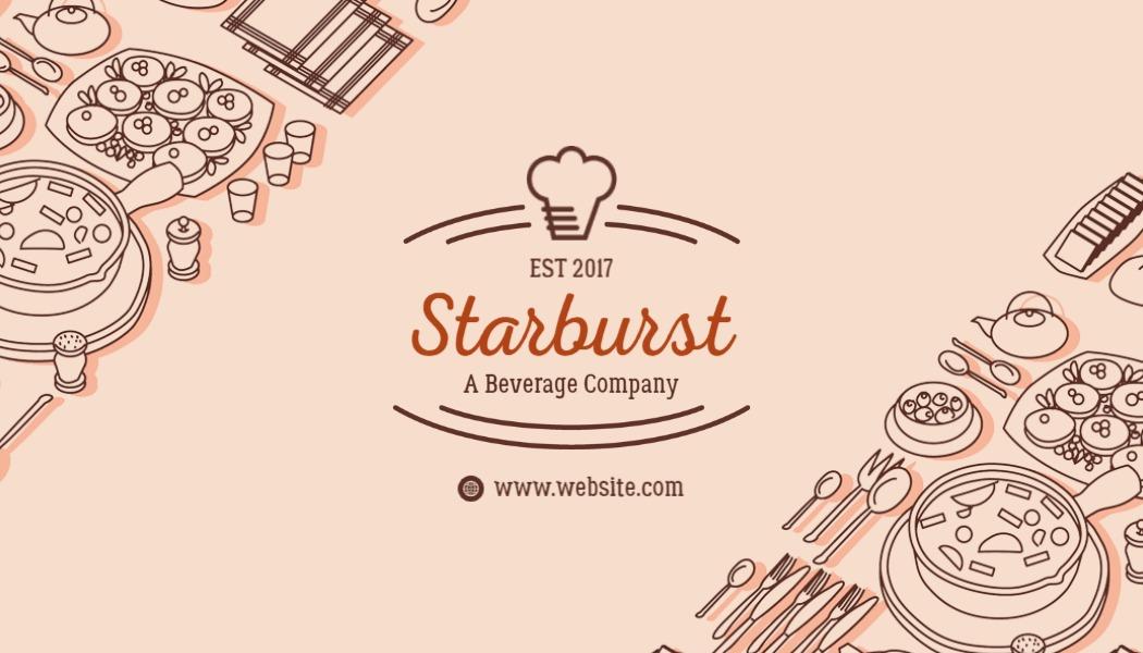 Charming Minimalist Beverage Company Restaurant Business Card Template