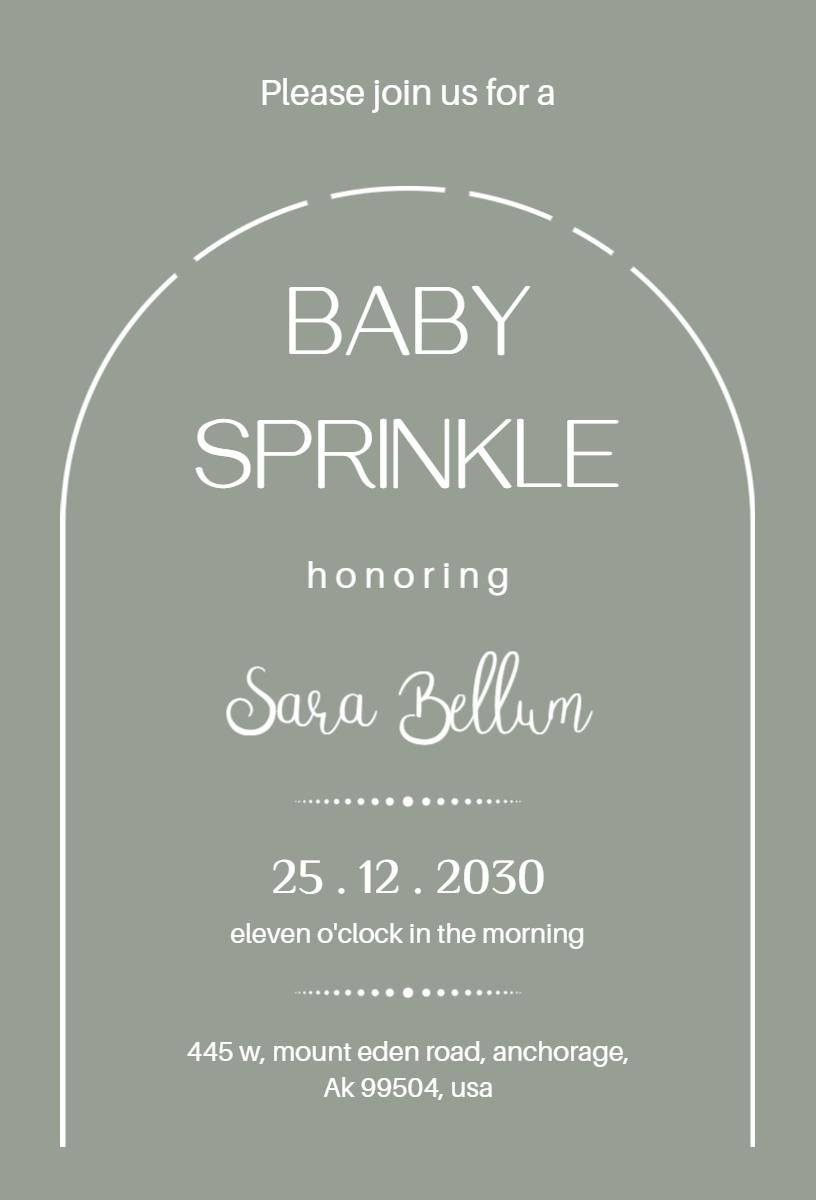 Charming Modern Baby Sprinkle Celebration Invitation Template