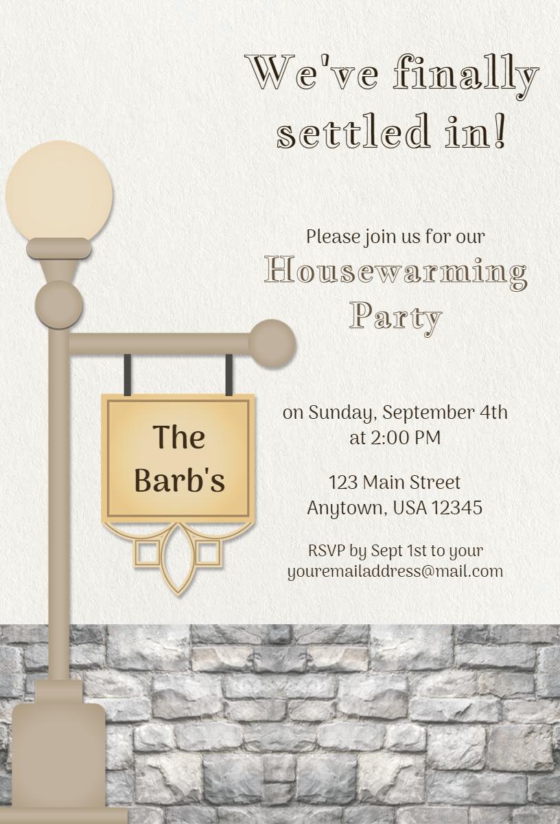 Charming Modern Home Sweet Home Housewarming Invitation Template