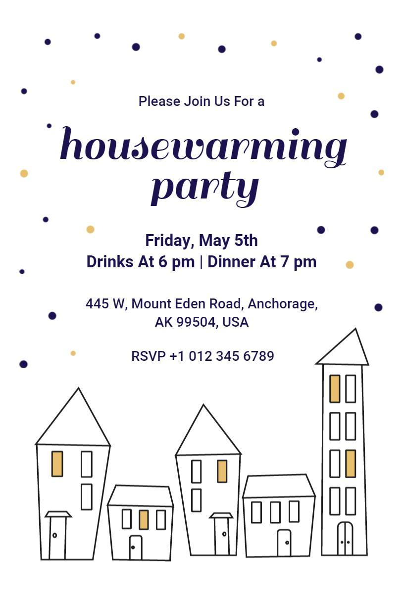 Charming Modern Housewarming Gathering Celebration Invitation Template