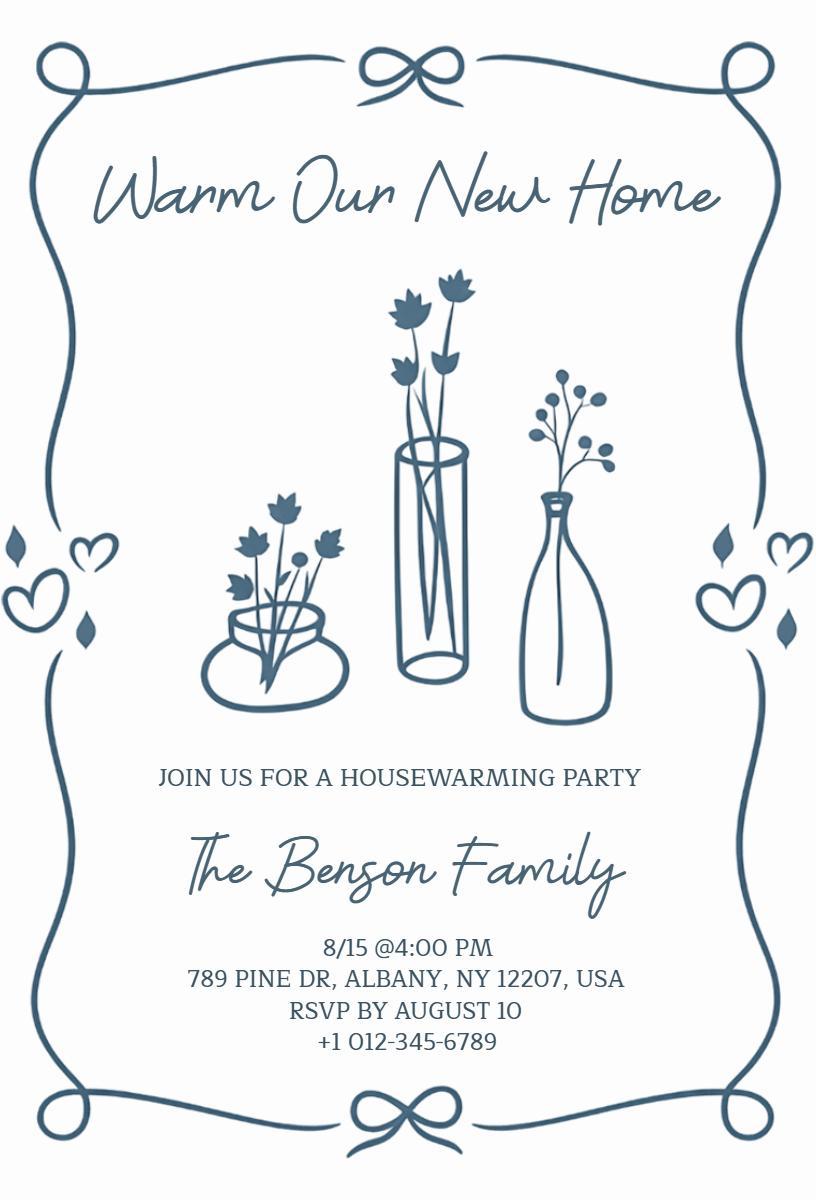 Charming Modern Housewarming Party Celebration Invitation Template