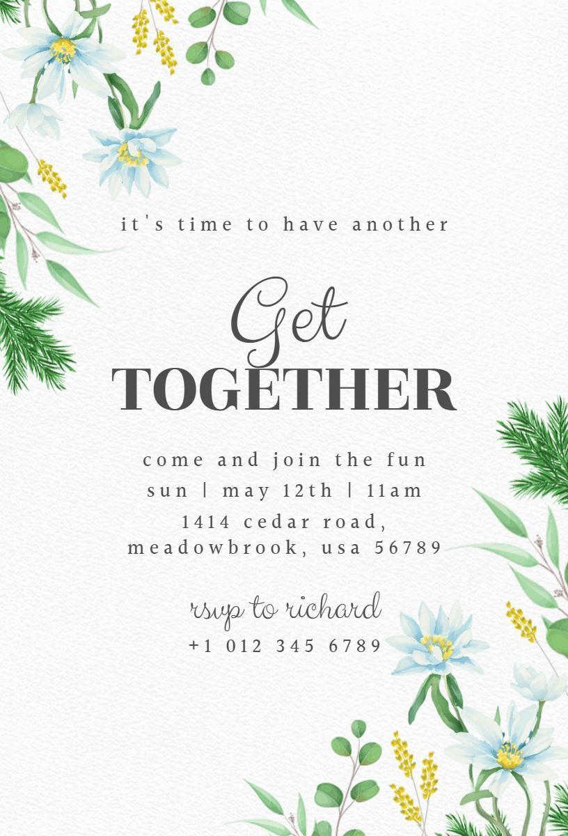 Charming Nature-Themed Get Together Gathering Invitation Template