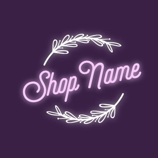 Charming Neon Pink Floral Design for Boutique Shop Logo Template