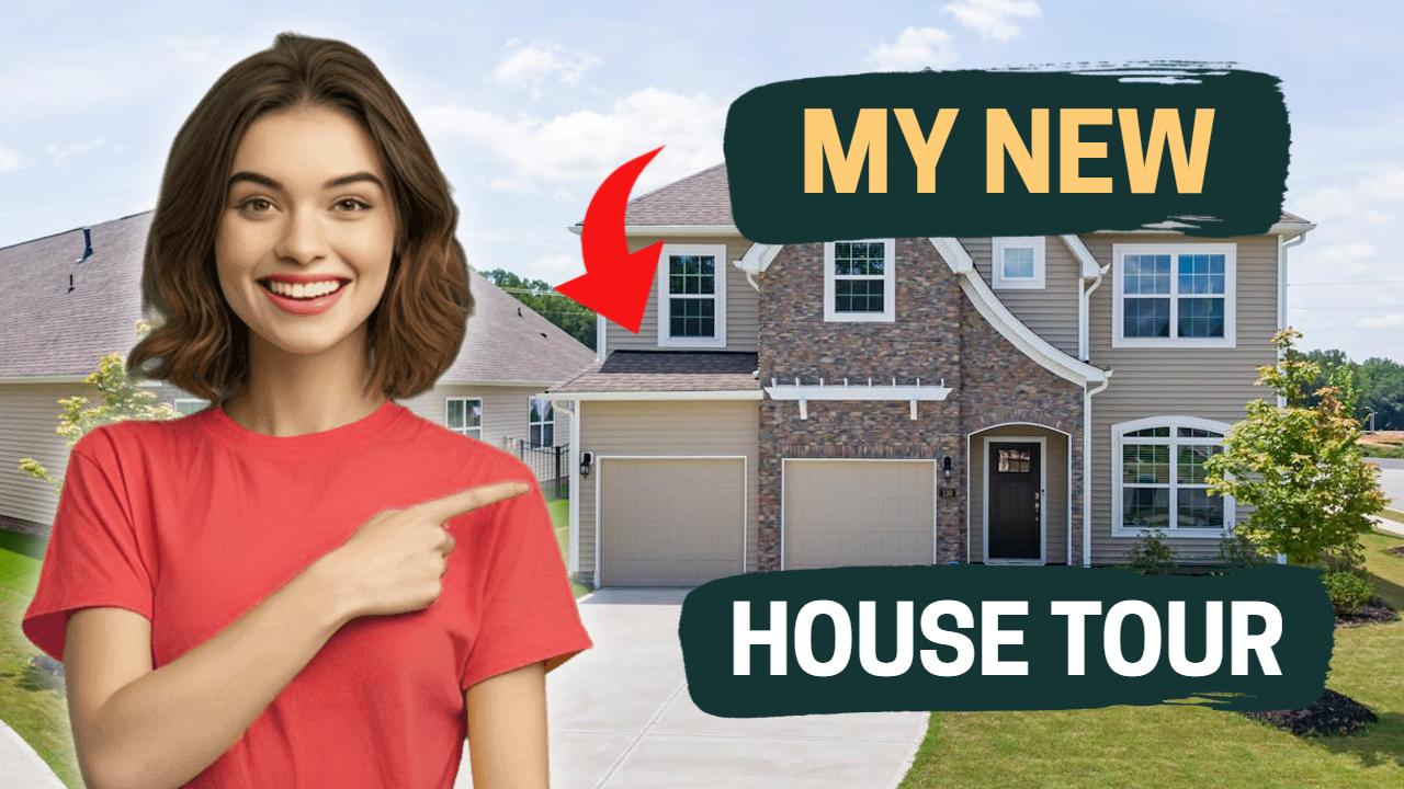 Charming New Home Exterior House Tour YouTube Thumbnail Template