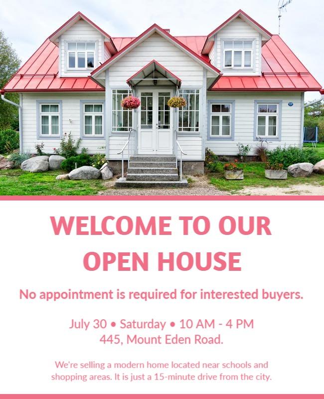 Charming Open House Real Estate Flyer Template