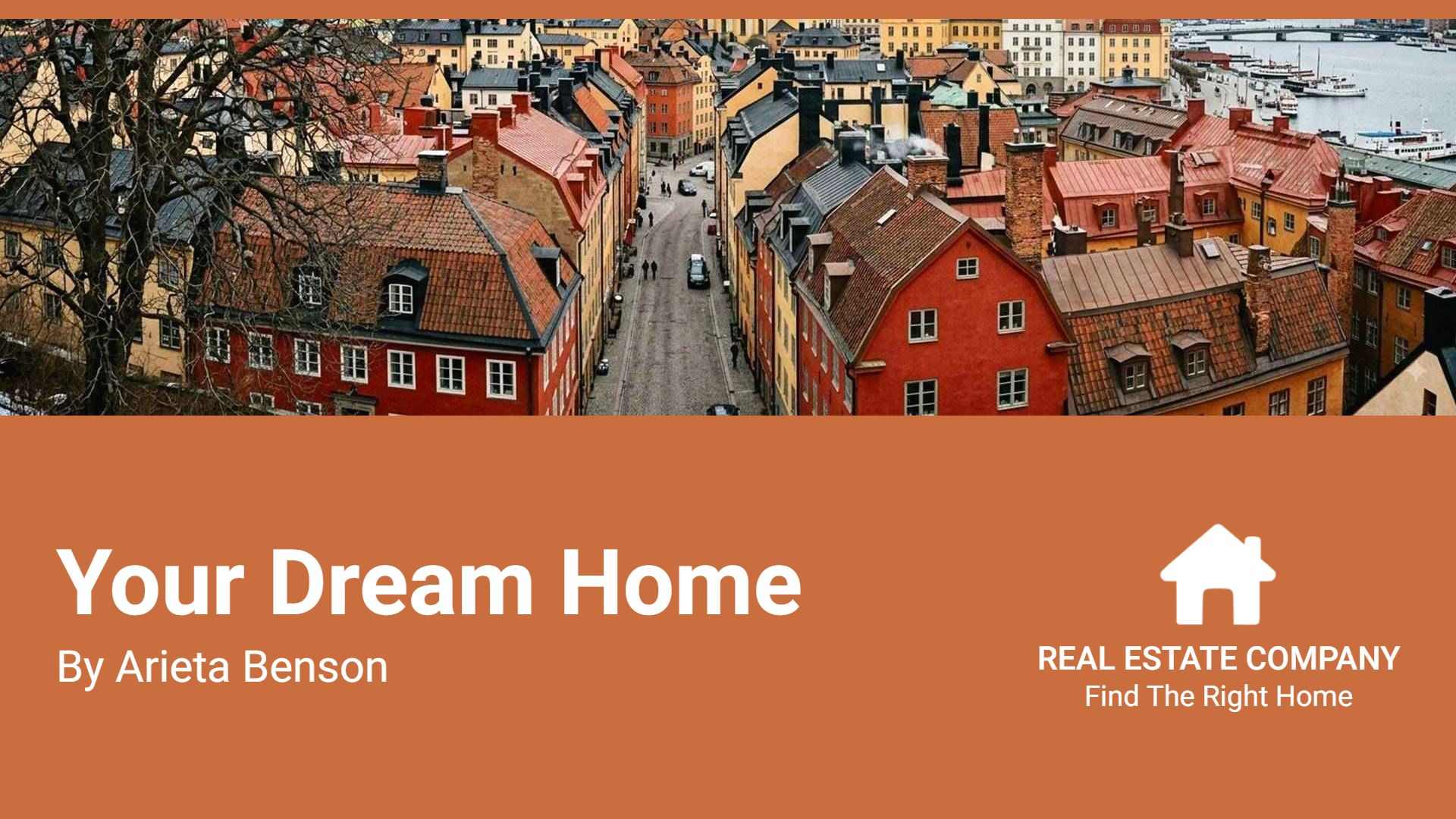 Charming Orange Urban Real Estate Home Listing Presentation Template