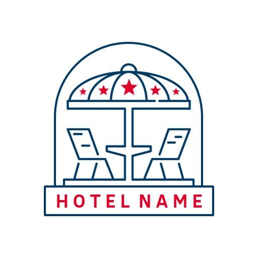 Charming Outdoor Lounge Area Designed for Luxury Hotel Logo Template