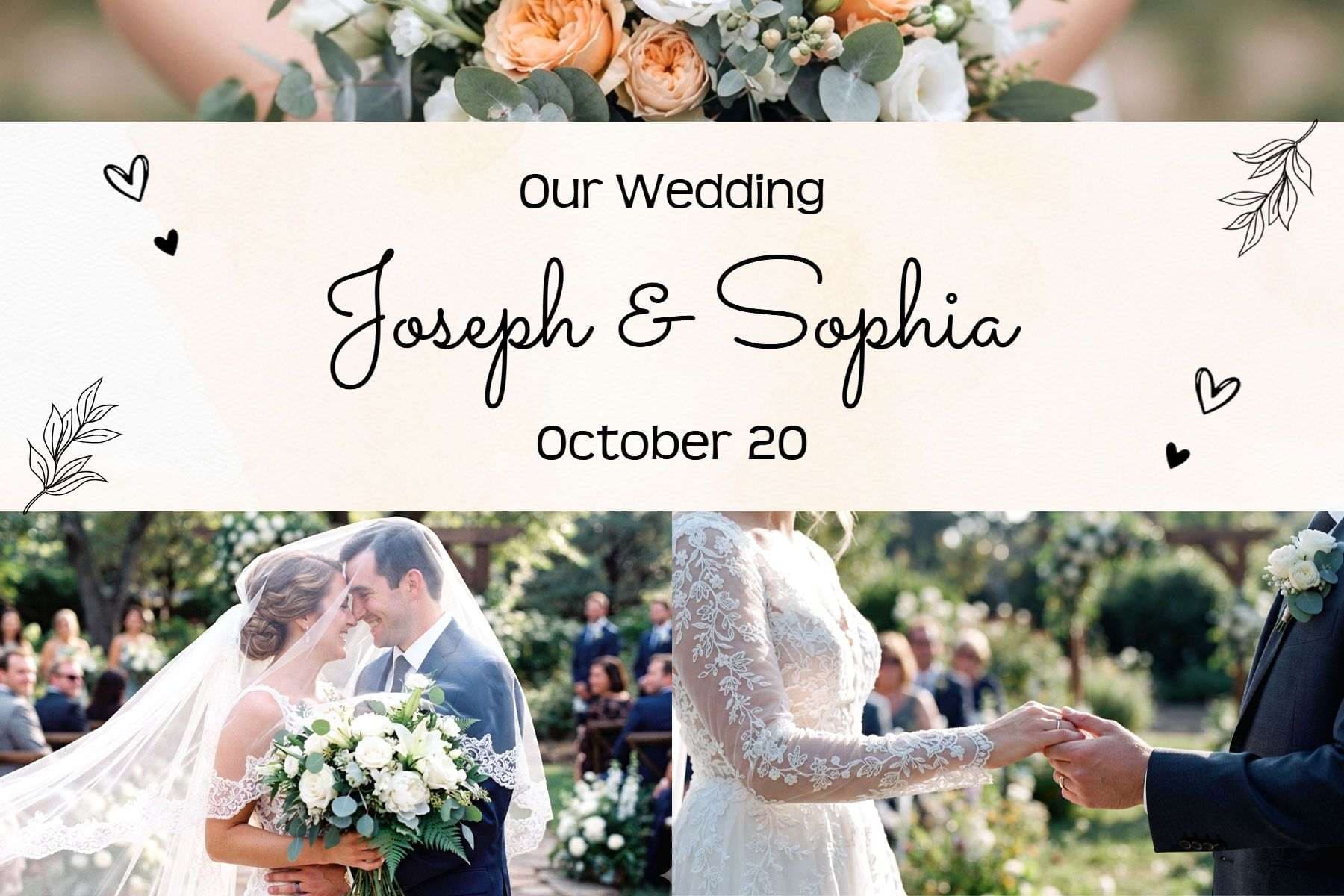 Charming Outdoor Wedding Announcement Postcard Template