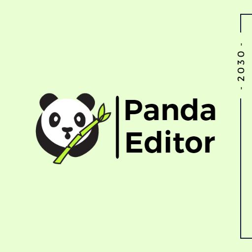 Charming Panda Holding Bamboo for Creative Editor Logo Template