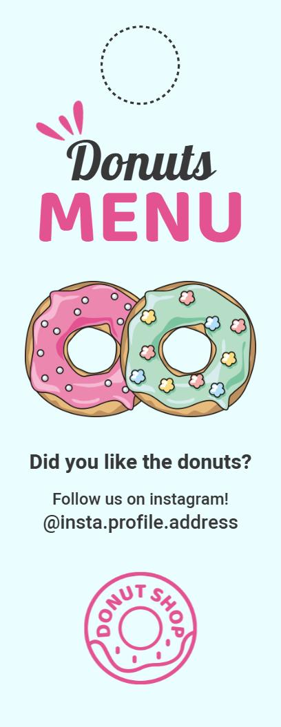 Charming Pastel Color Donut Shop Door Hanger Menu Template