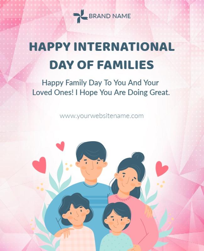 Charming Pastel Family Love Celebration Flyer Template