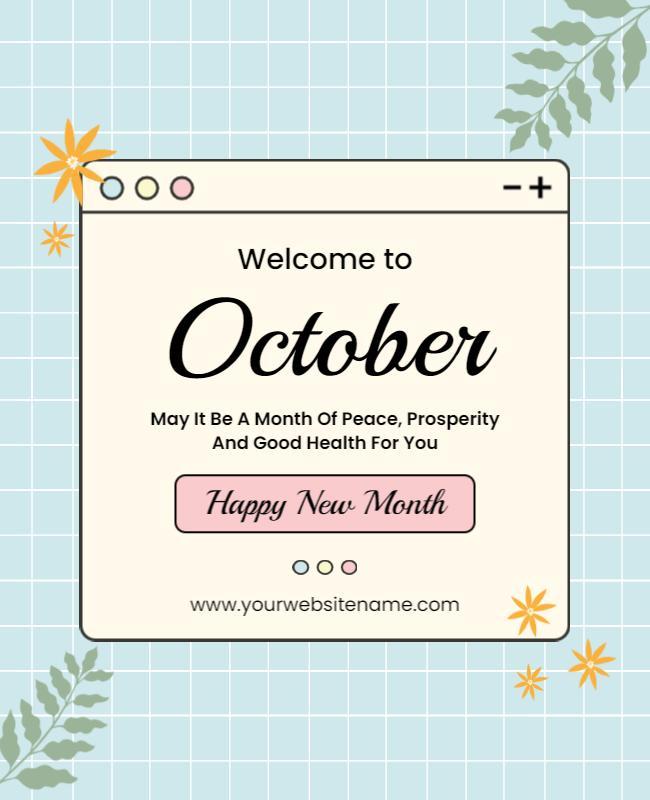 Charming Pastel October Welcome Message Poster Template
