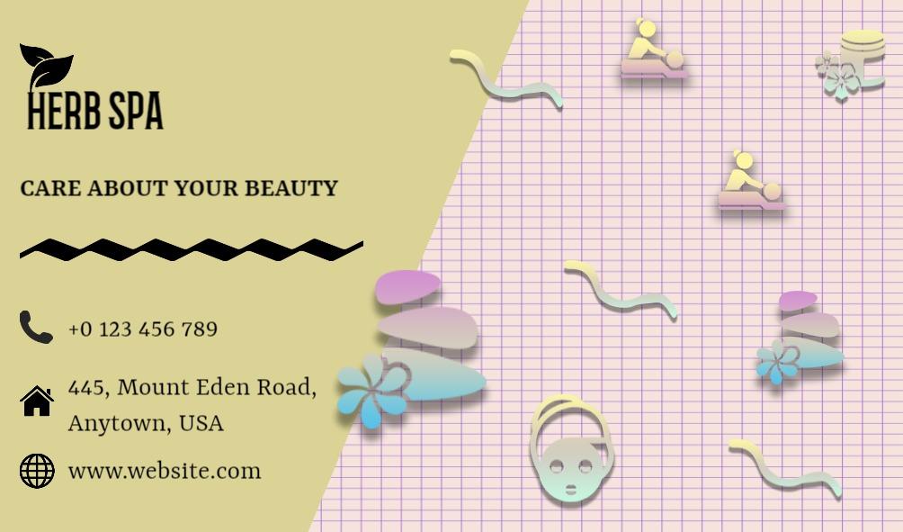 Charming Pastel Spa and Beauty Services Business Card Template