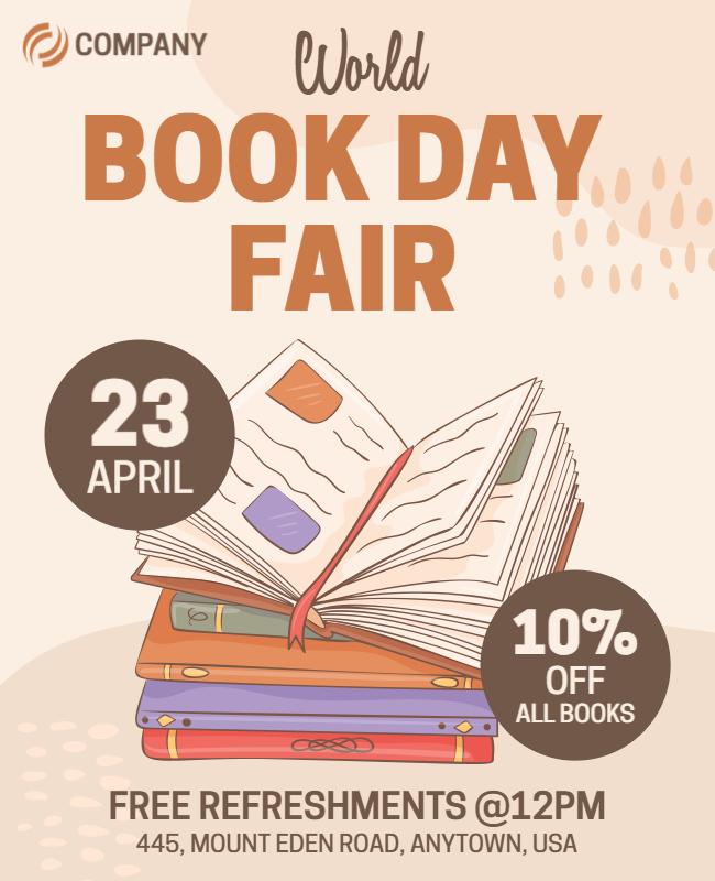 Charming Pastel World Book Day Fair Poster Template