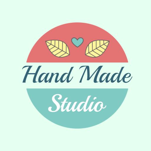 Charming Pink and Aqua Leaf Design for Handicraft Logo Template