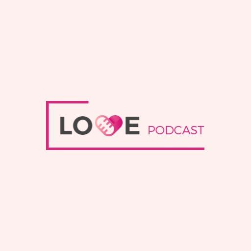Charming Pink and Modern Heart Design for Love Podcast Logo Template