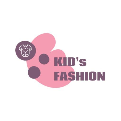 Charming Pink and Purple Elements Showcasing Kid's Fashion Logo Template