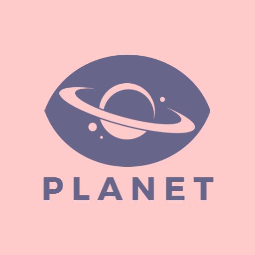 Charming Pink Background Featuring Stylish Planet Design Logo Template