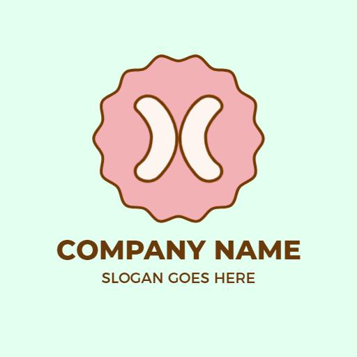 Charming Pink Badge Design Featuring X Letter Logo Template